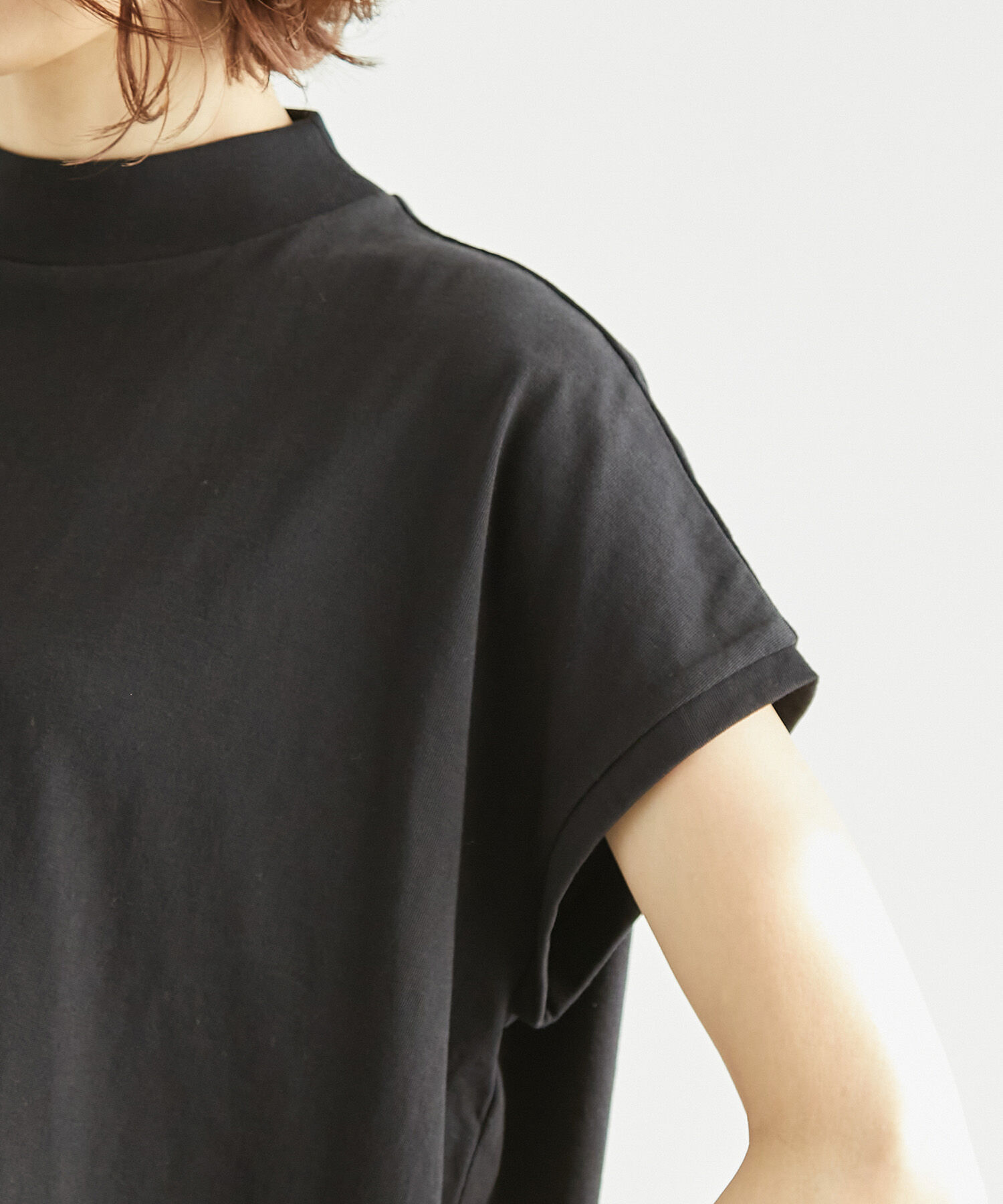 Rope&rsquo;Picnic「ラク美tee/TRUE COTTONモックネックフレンチスリーブトップス」|Tシャツ・カットソー|