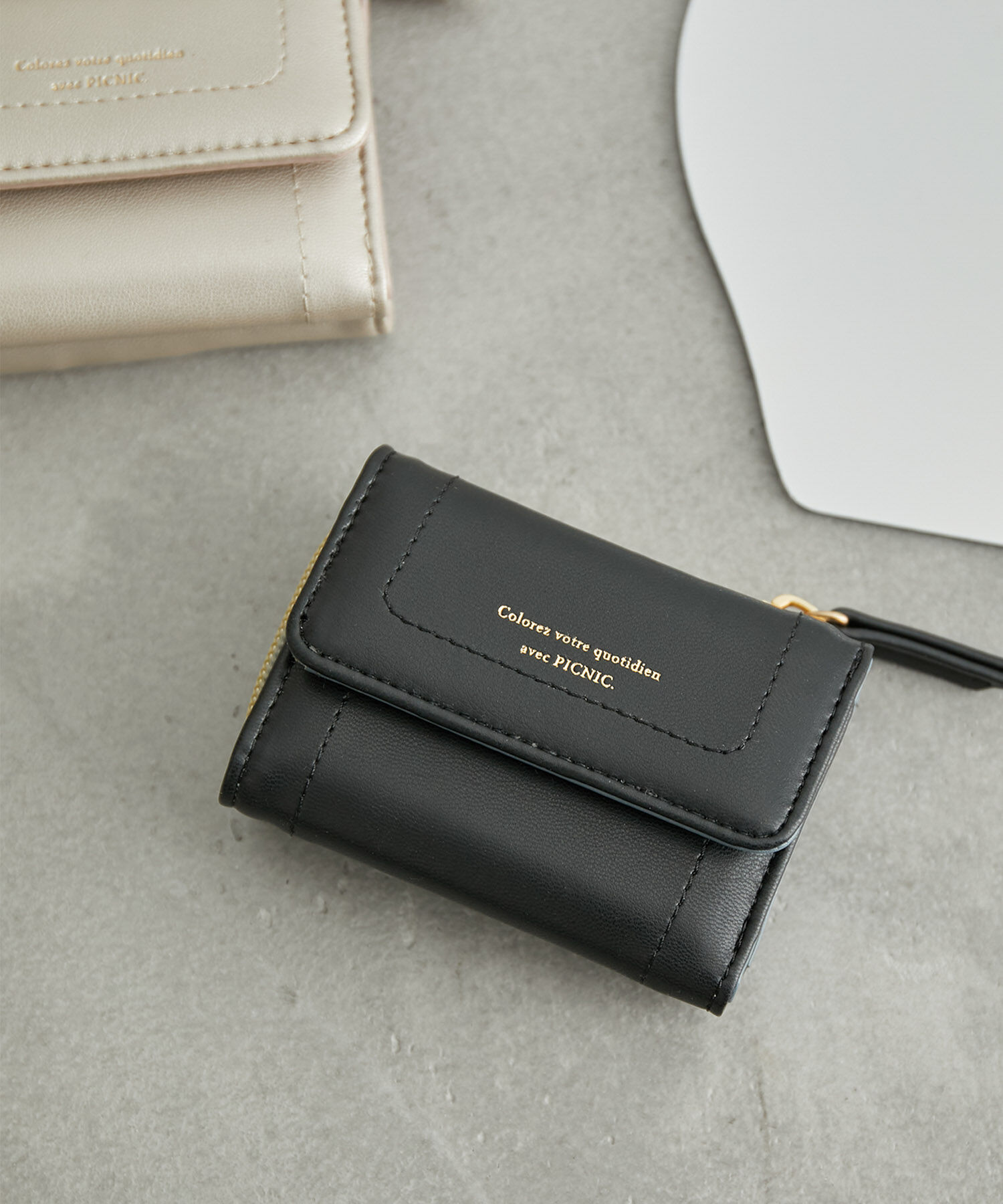 ROPE PICNIC PASSAGE「三つ折ミニウォレット」|財布|ブラック(01)