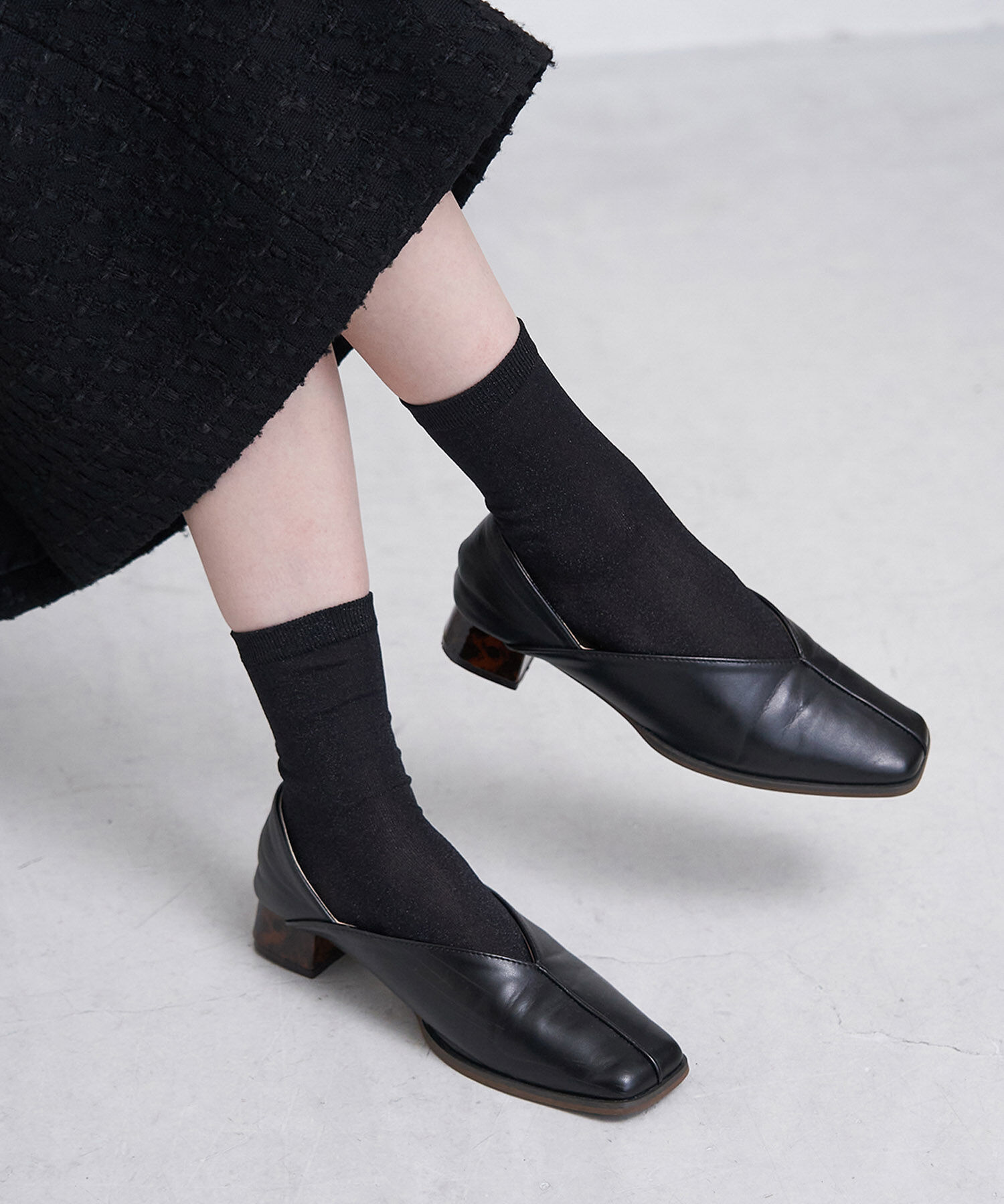 ROPE PICNIC PASSAGE「ラメクルーソックス」|ソックス|ブラック(01)