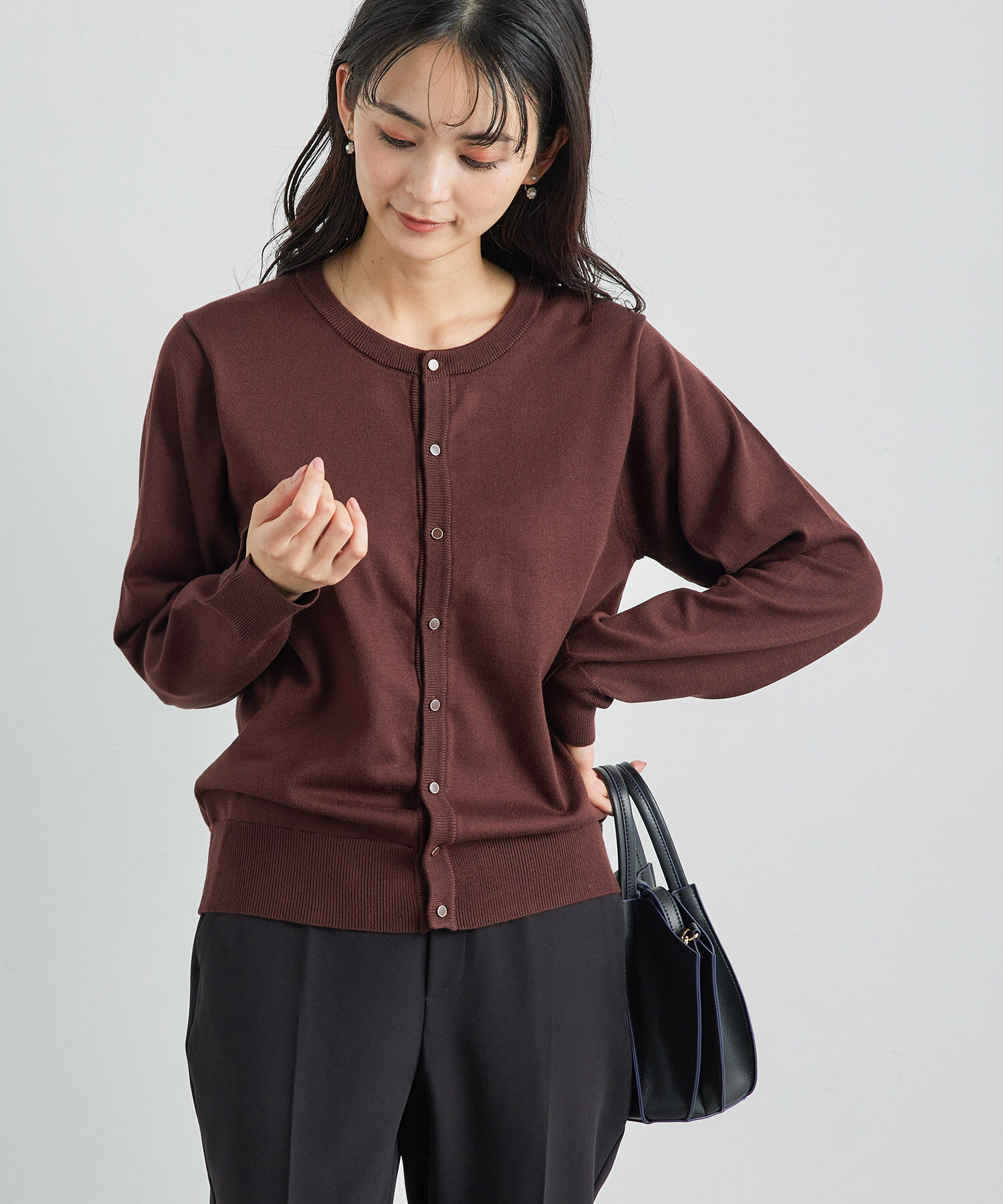 Rope&rsquo;Picnic「洗濯機OK/リンクコーデ/ベーシックカーディガン」|カーディガン|