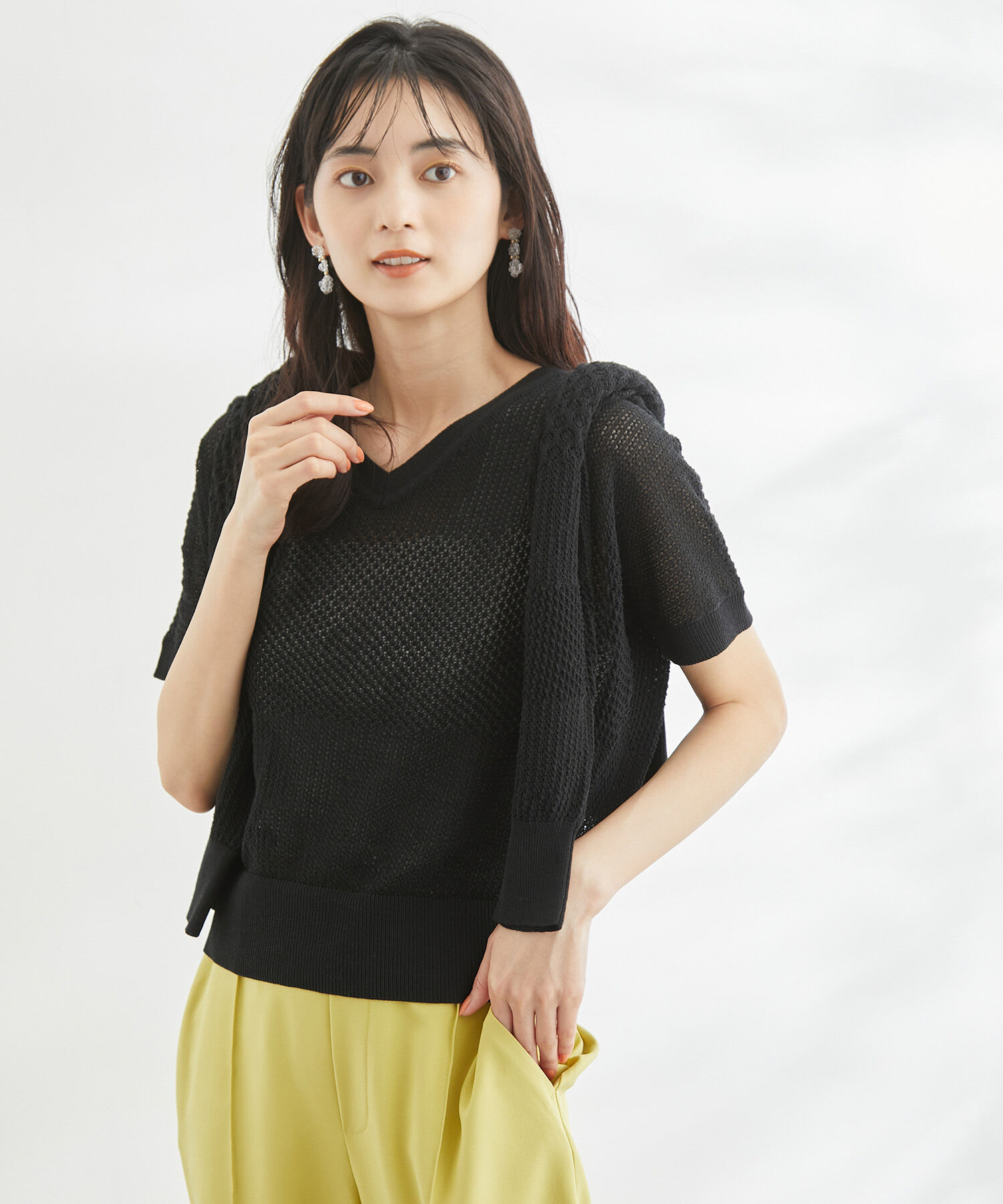 Rope&rsquo;Picnic「ERI SILK 透かしドルマンニットプルオーバー」|ニット・セーター|