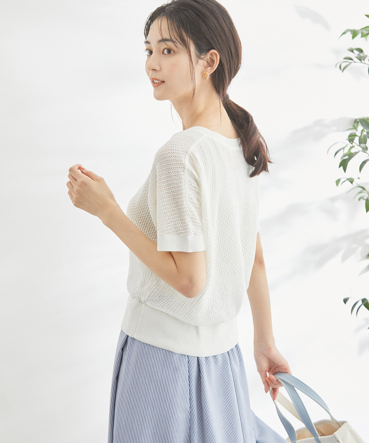 Rope&rsquo;Picnic「ERI SILK 透かしドルマンニットプルオーバー」|ニット・セーター|