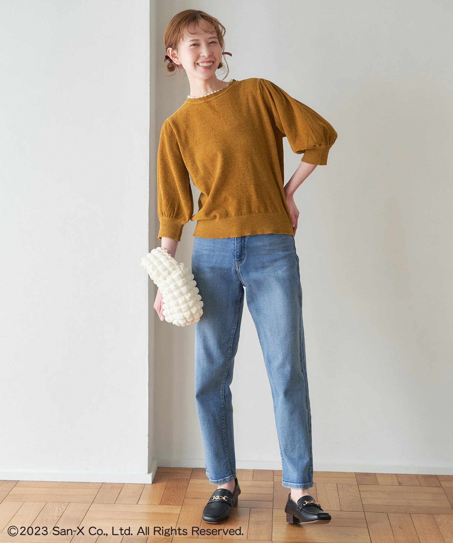 Rope&rsquo;Picnic「【Rilakkuma(リラックマ) 】meets ROPE' PICNIC/フリルニットプルオーバー」|ニット・セーター|