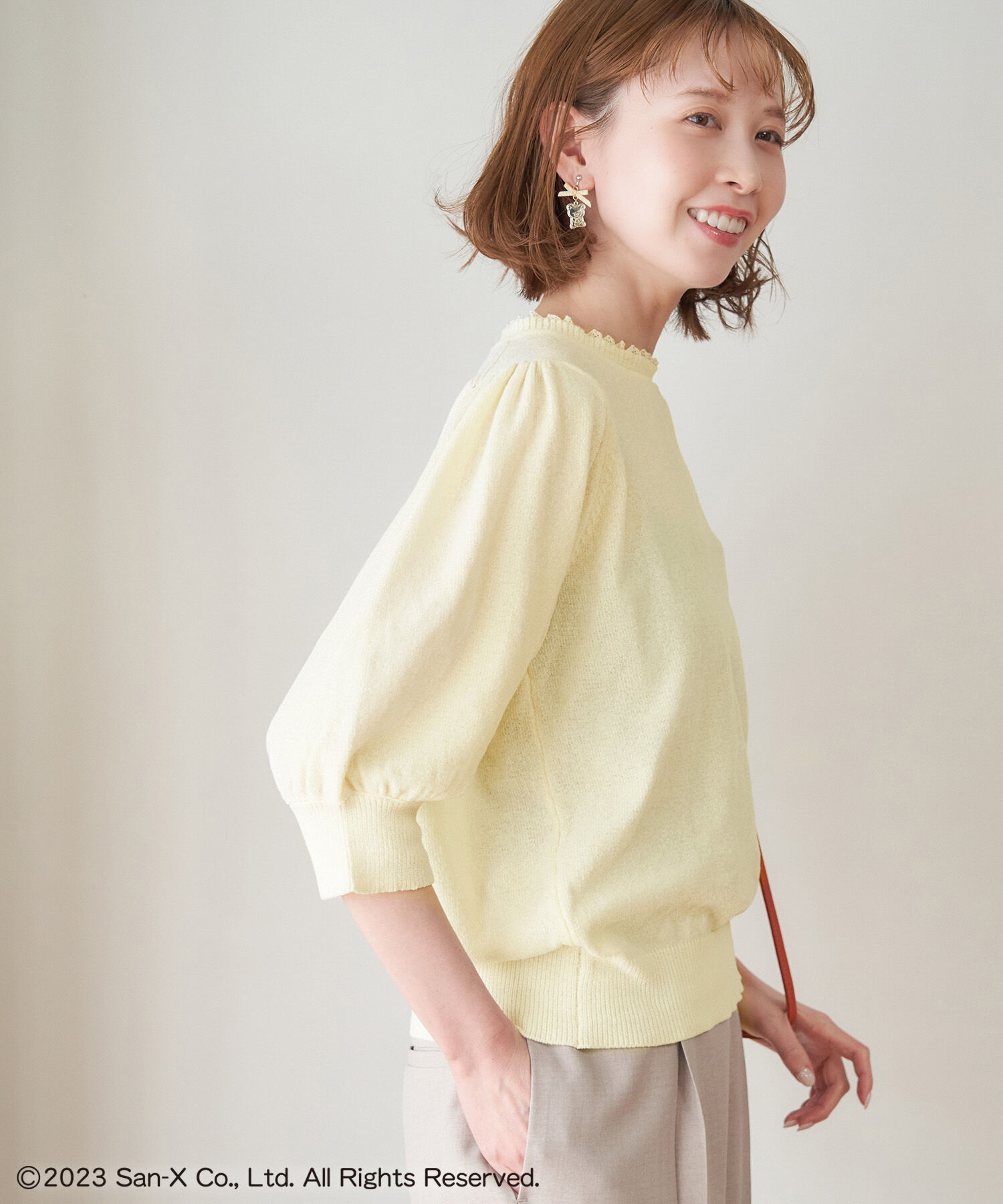 Rope&rsquo;Picnic「【Rilakkuma(リラックマ) 】meets ROPE' PICNIC/フリルニットプルオーバー」|ニット・セーター|