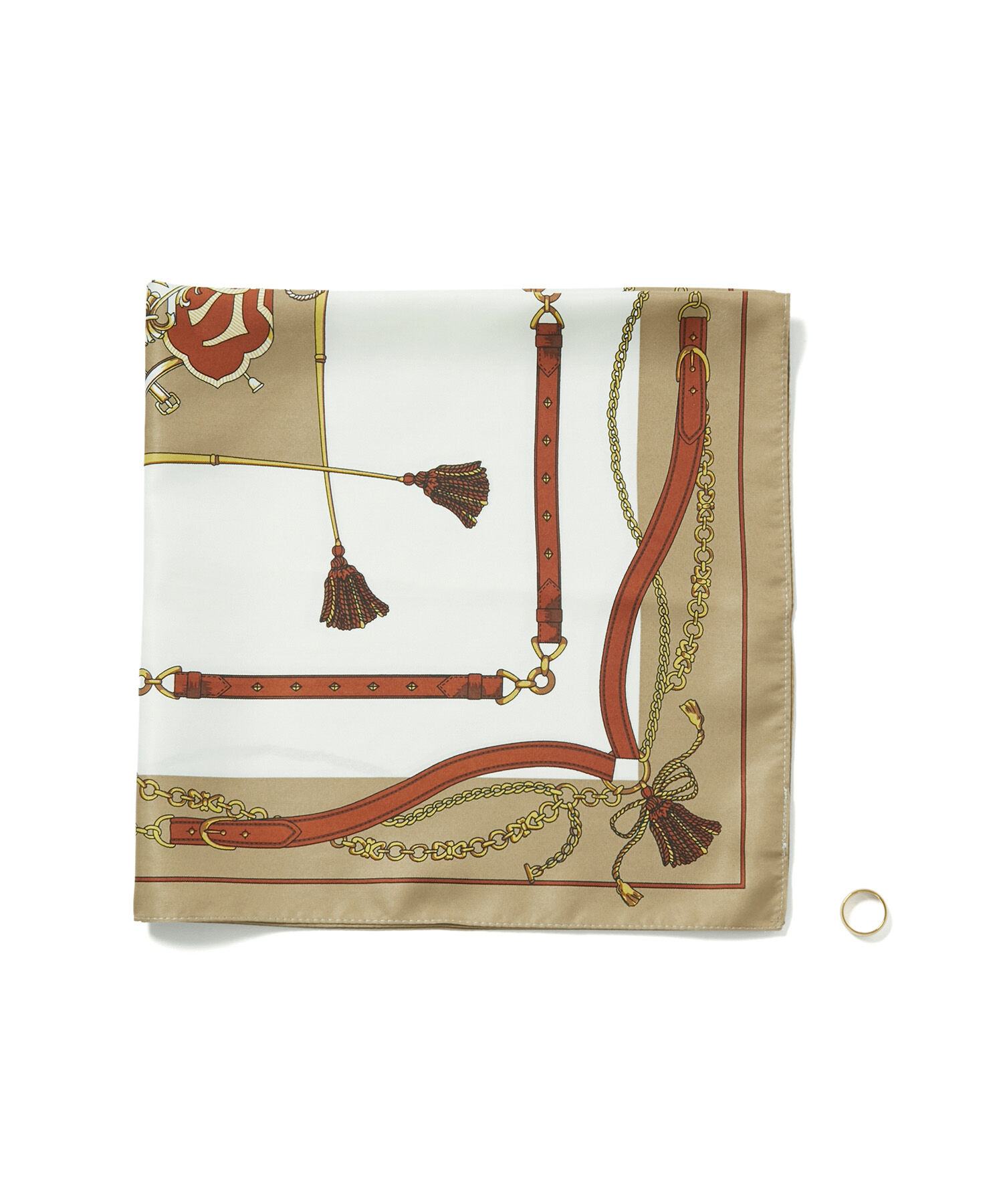 ROPE PICNIC PASSAGE「リング付きビンテージライクプリントスカーフ」|バンダナ・スカーフ|