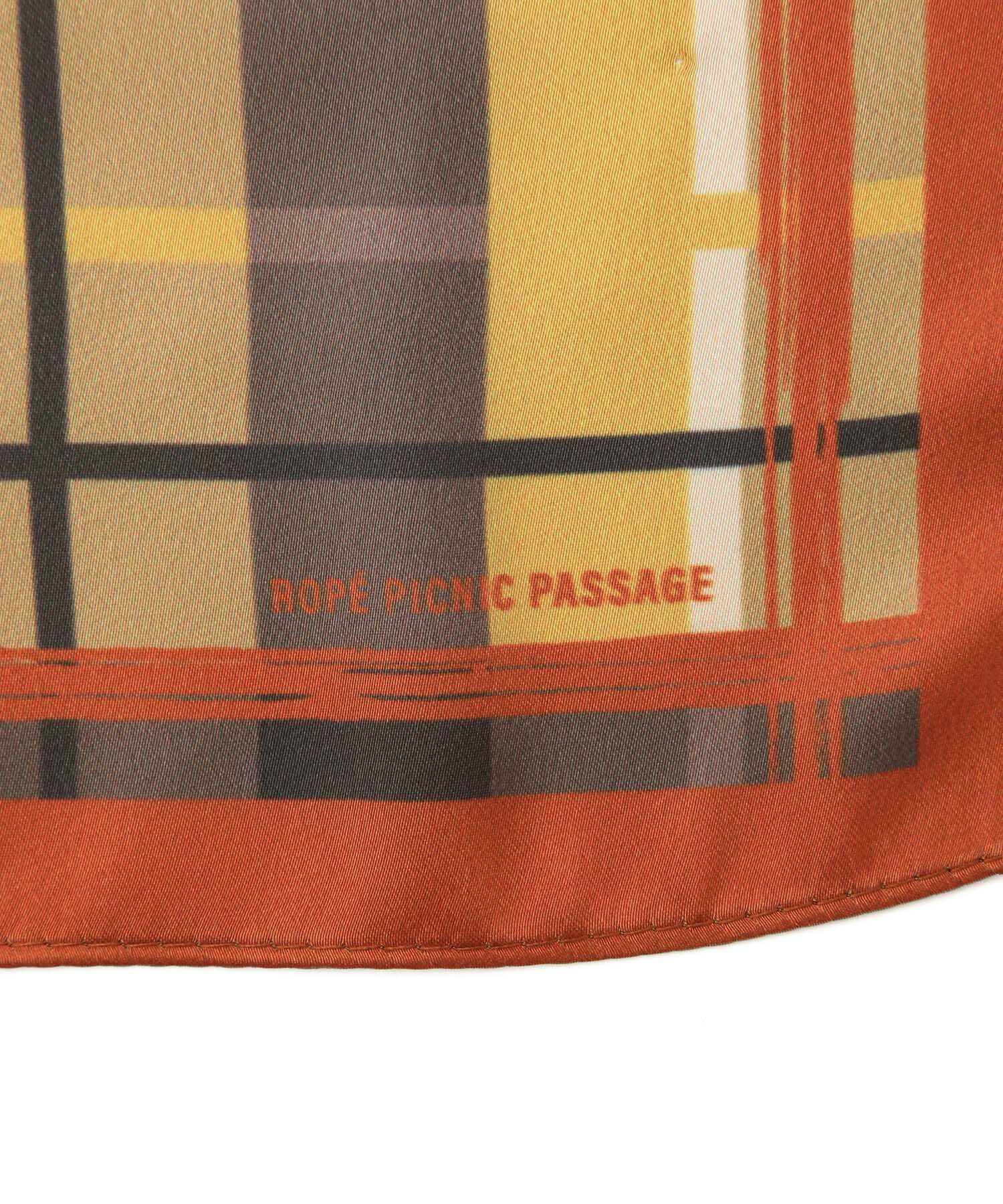 ROPE PICNIC PASSAGE「リング付きリサイクルポリエステルチェック柄スカーフ」|バンダナ・スカーフ|