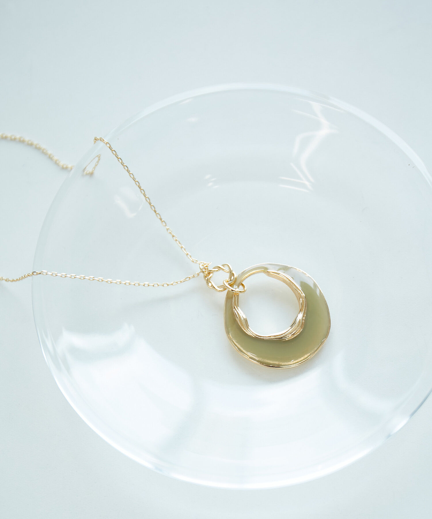 ROPE PICNIC PASSAGE「エポカラー変型サークルトップペンダント」|ネックレス|グレー(07)