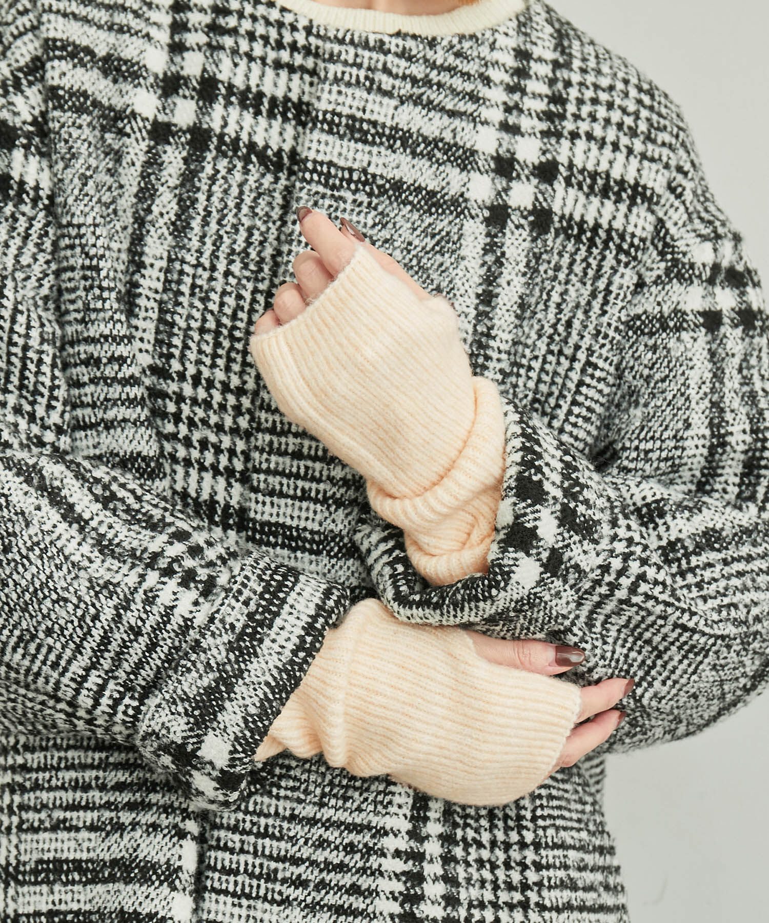 ROPE PICNIC PASSAGE「ウィンターカラーリサイクルヤーンニットロンググローブ」|手袋|オフホワイト(15)