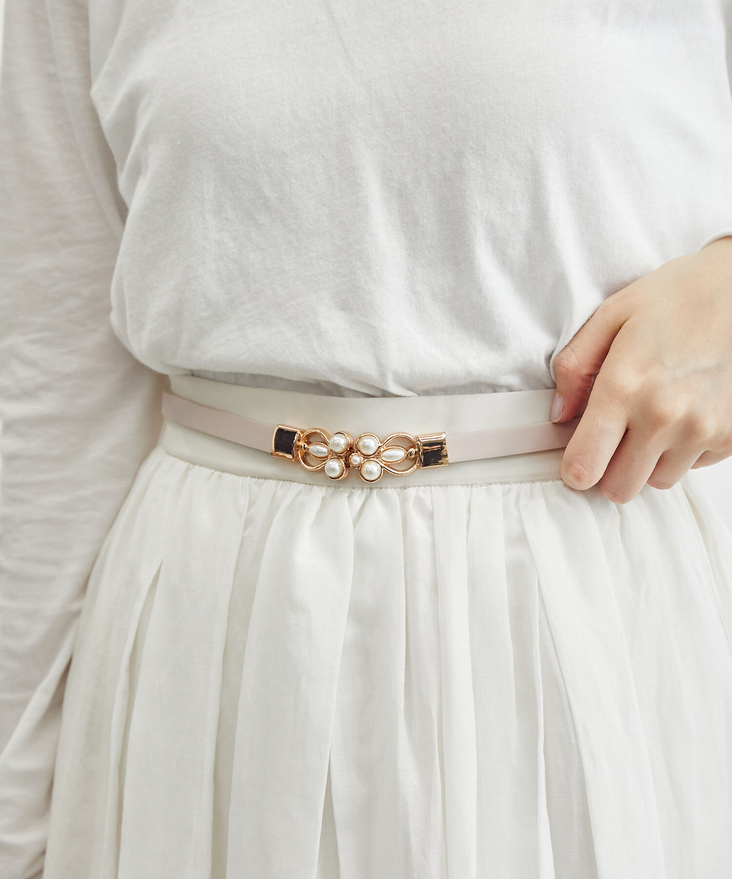 ROPE PICNIC PASSAGE「10mmパールバックルスライドベルト」|ベルト|ベージュ系(28)