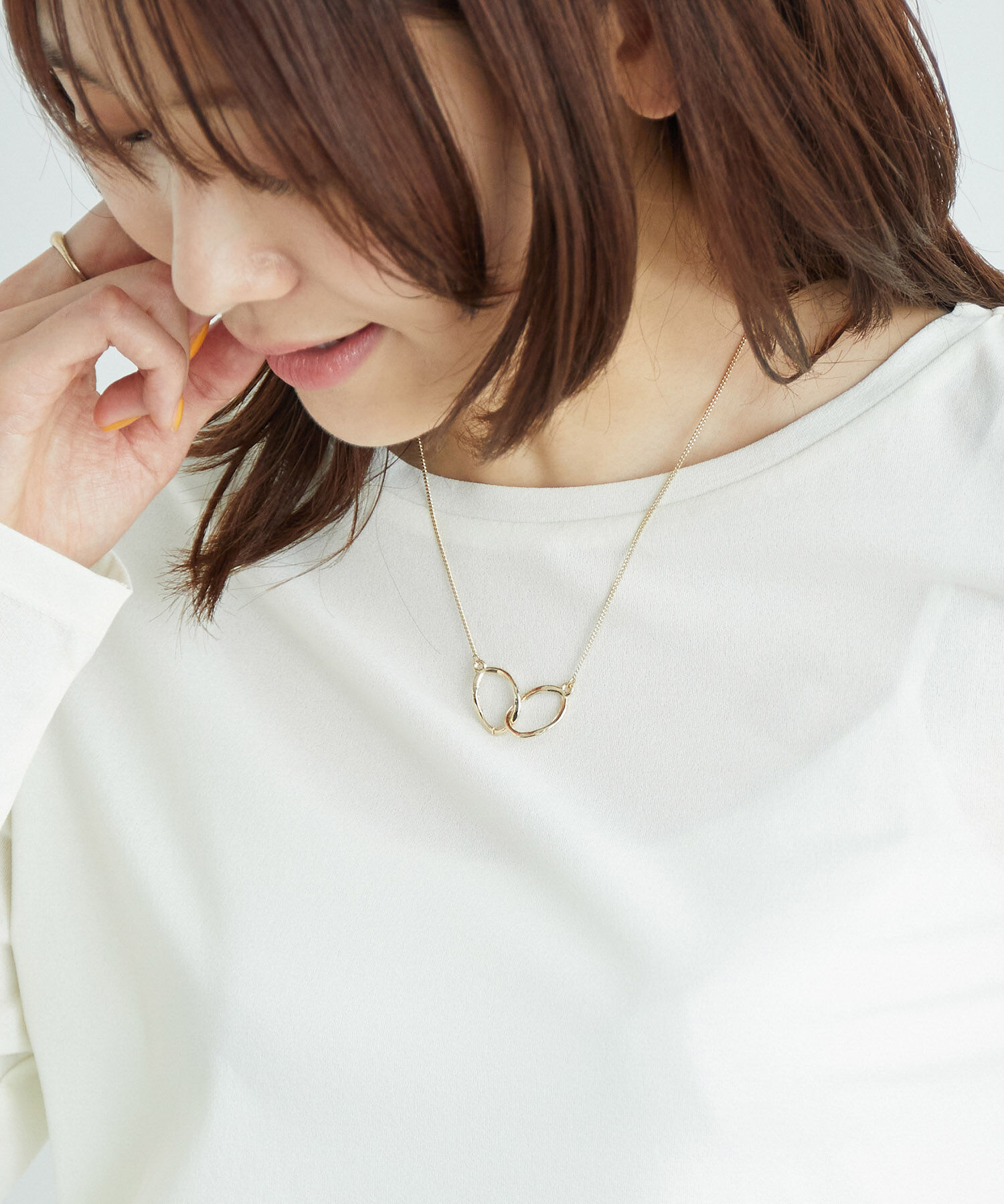 ROPE PICNIC PASSAGE「ダブルオーバルトップショートネックレス」|ネックレス|ゴールド(90)