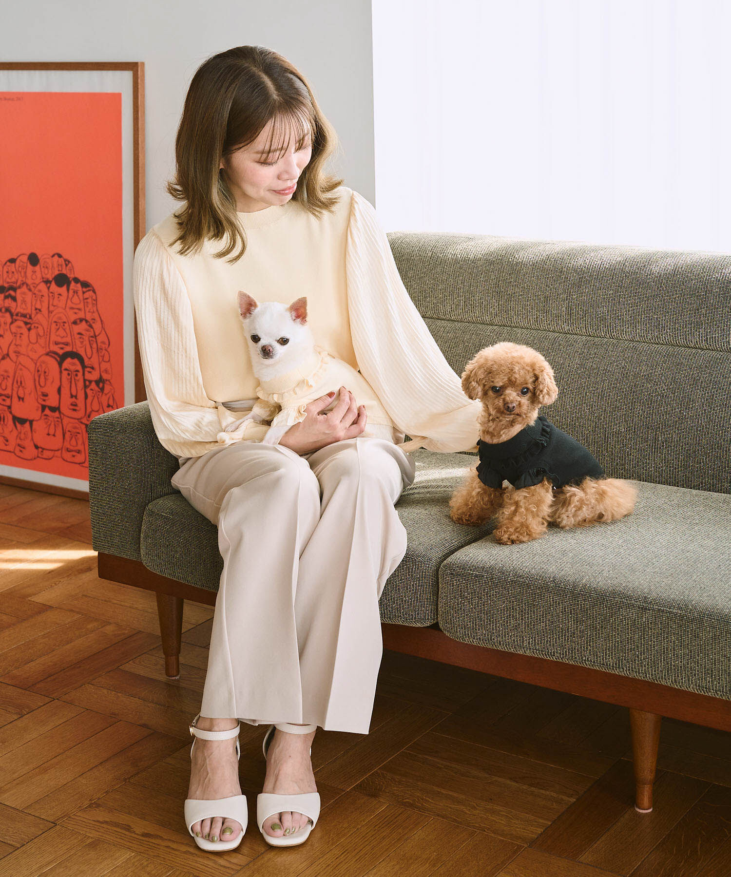 ROPE PICNIC PASSAGE「【DOG】袖プリ－ツニットプルオーバー/リンクコーデ」|その他|