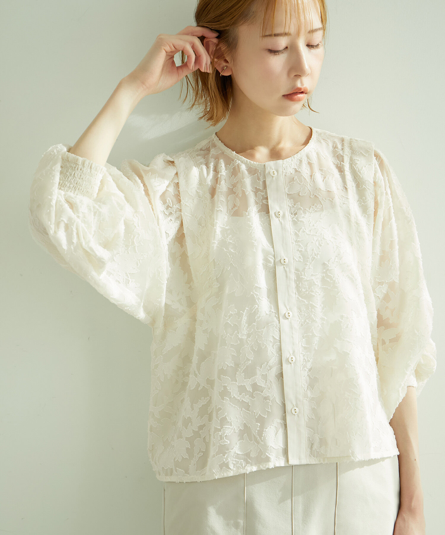 Rope&rsquo;Picnic「カットジャガード華やぎカーディガン」|カーディガン|