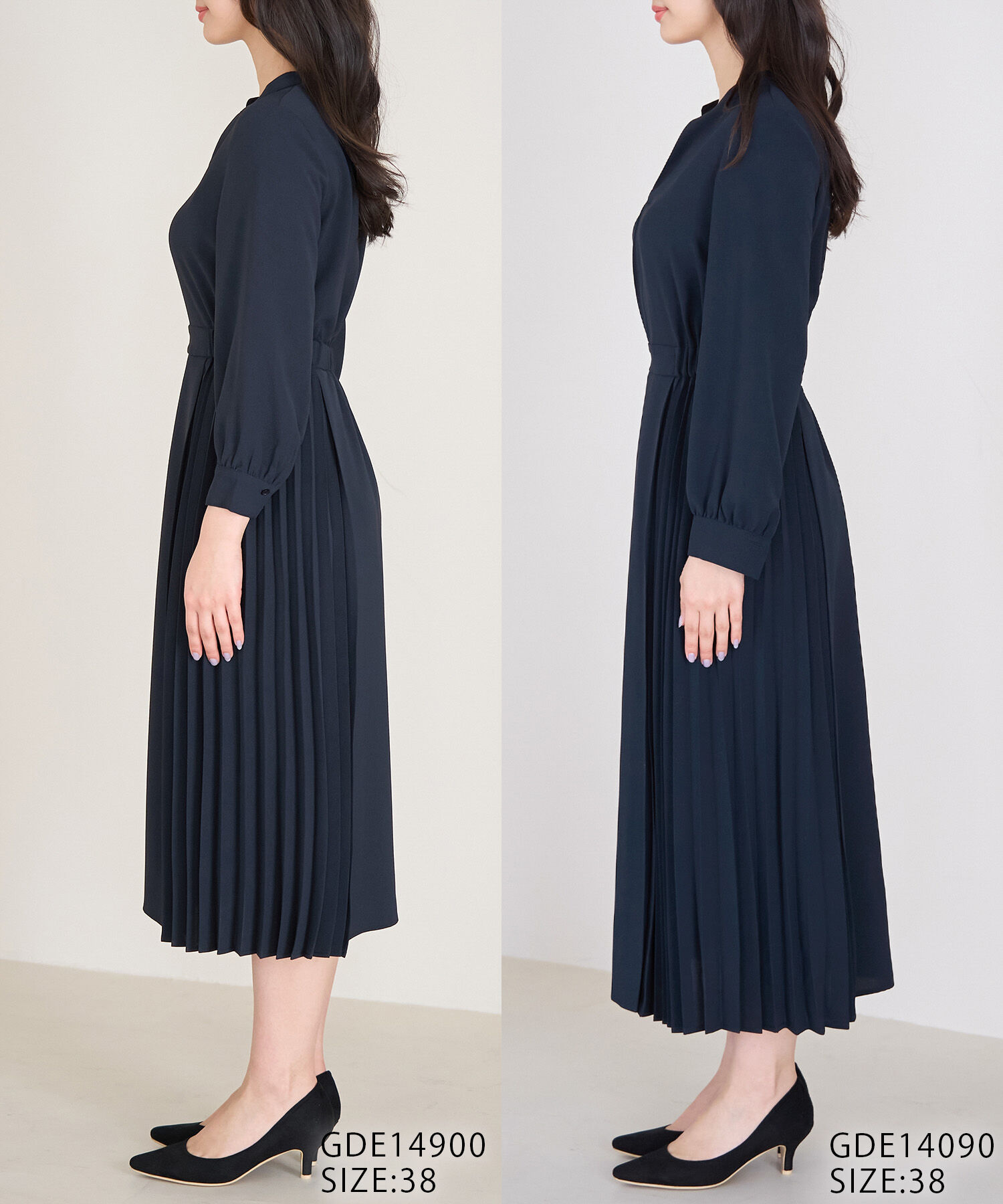 Rope&rsquo;Picnic「小柄さん向け/サイドプリーツキーネックワンピース」|ワンピース|