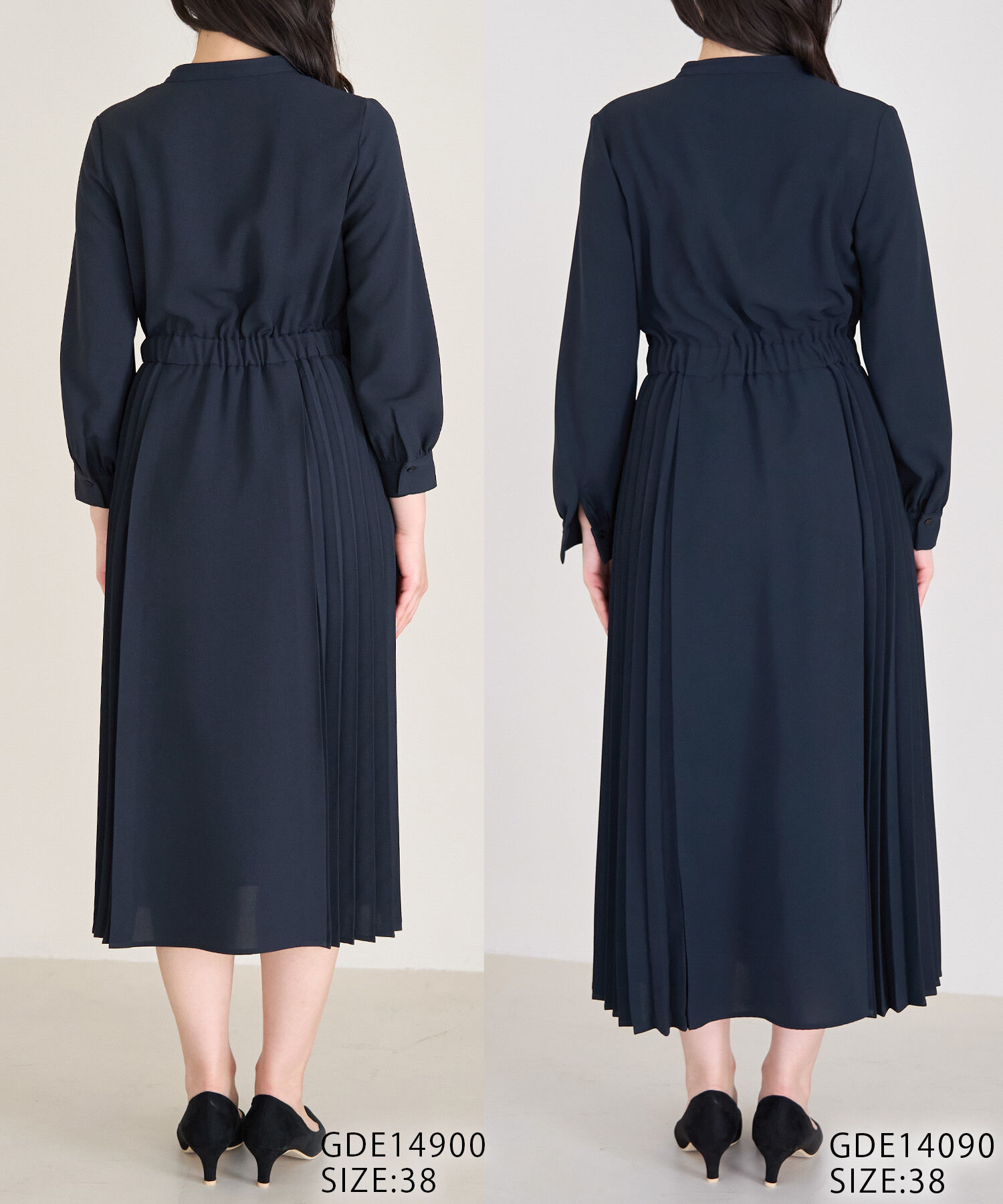 Rope&rsquo;Picnic「小柄さん向け/サイドプリーツキーネックワンピース」|ワンピース|