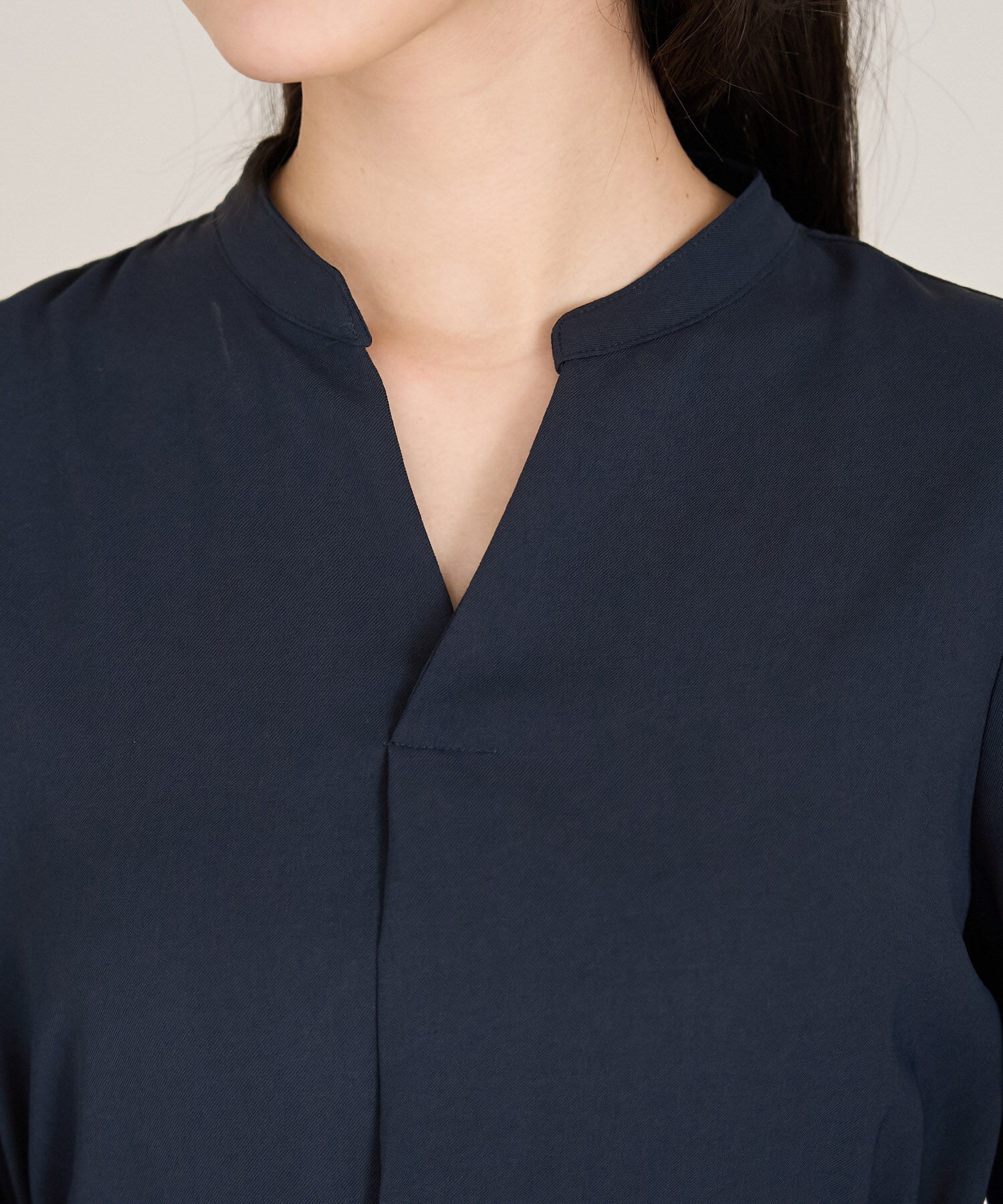 Rope&rsquo;Picnic「小柄さん向け/サイドプリーツキーネックワンピース」|ワンピース|