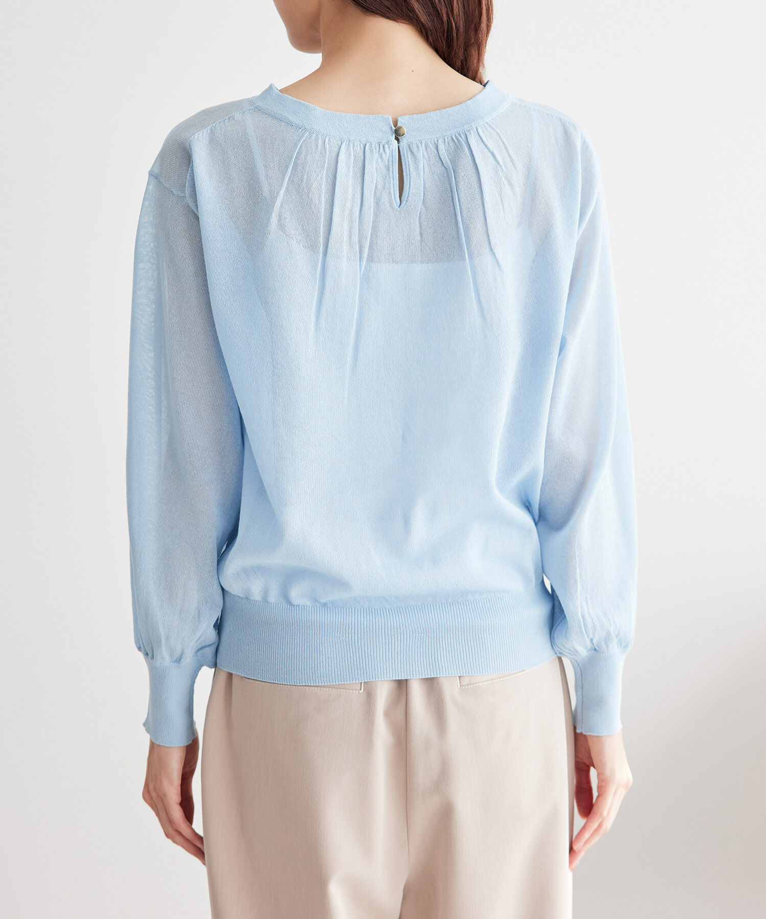 Rope&rsquo;Picnic「襟ギャザーシアーニットプルオーバー」|ニット・セーター|