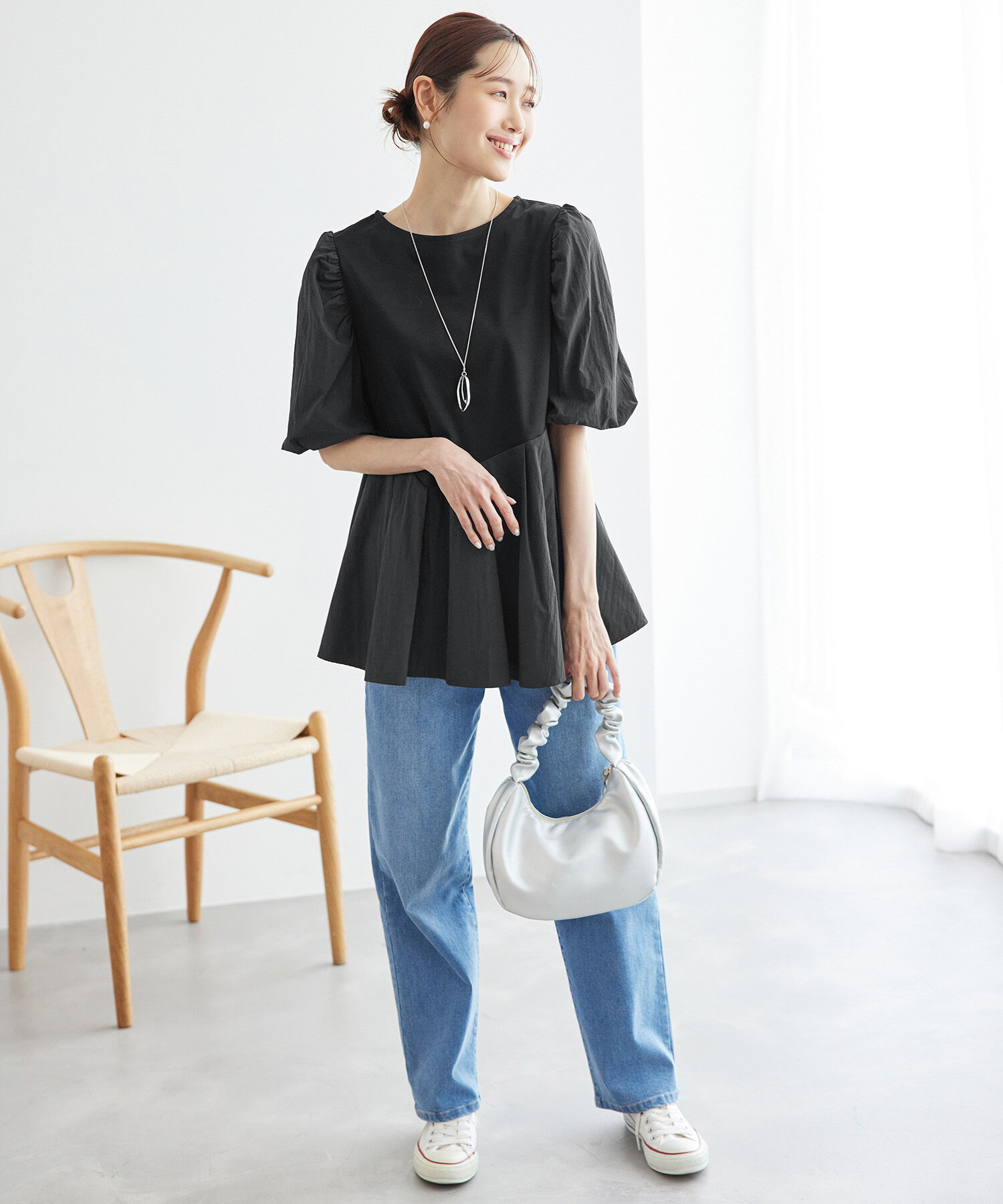 Rope&rsquo;Picnic「70シルケットペプラムトップス」|Tシャツ・カットソー|