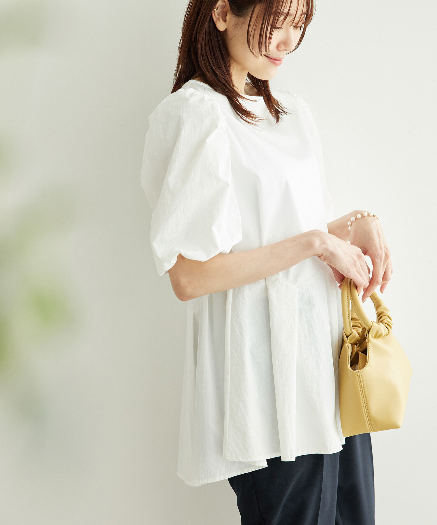 Rope&rsquo;Picnic「70シルケットペプラムトップス」|Tシャツ・カットソー|ホワイト(10)