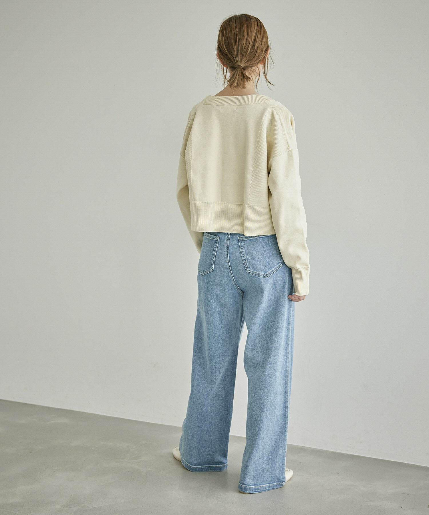 Rope&rsquo;Picnic「編み切り替えニットカーディガン」|カーディガン|