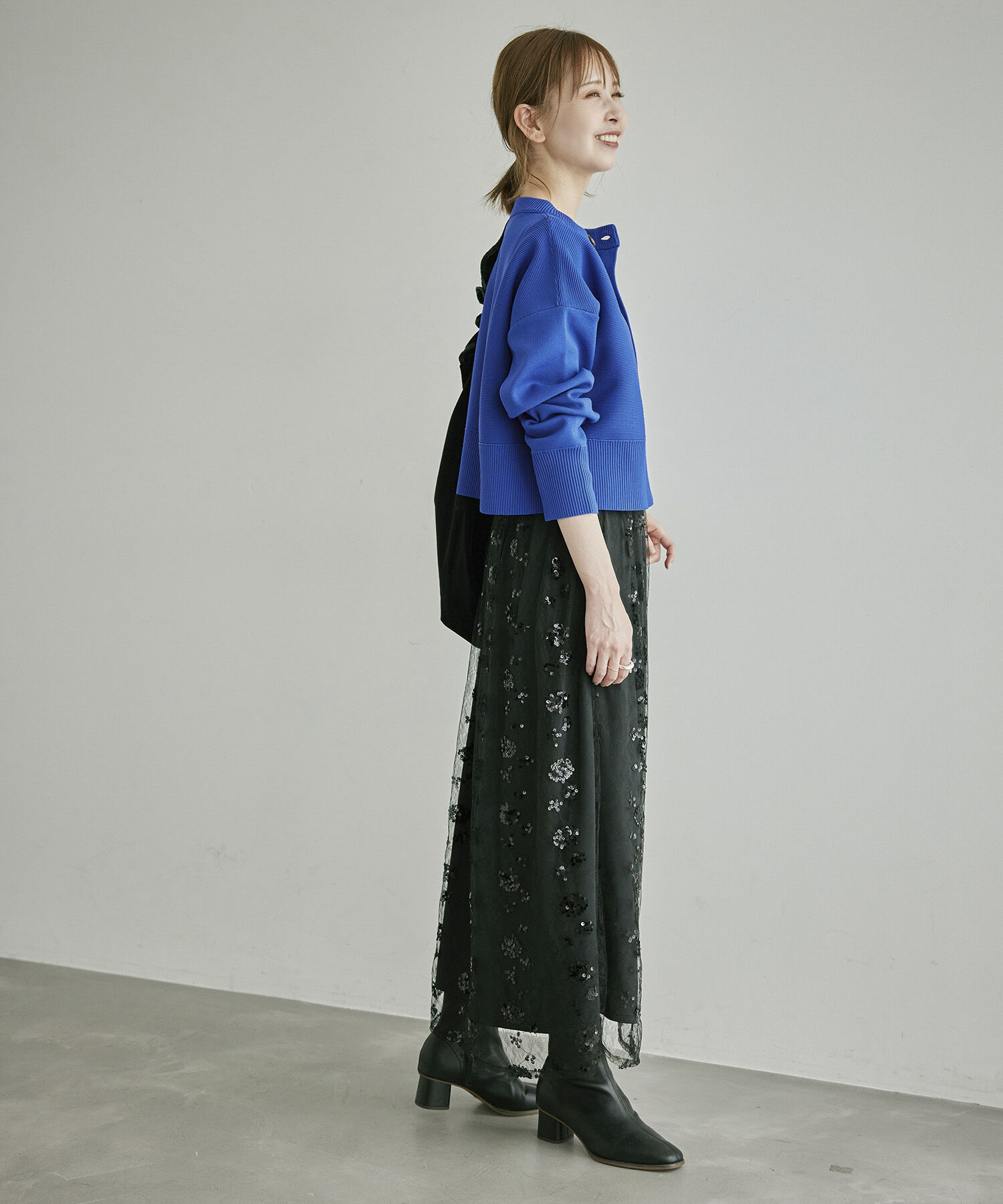 Rope&rsquo;Picnic「編み切り替えニットカーディガン」|カーディガン|