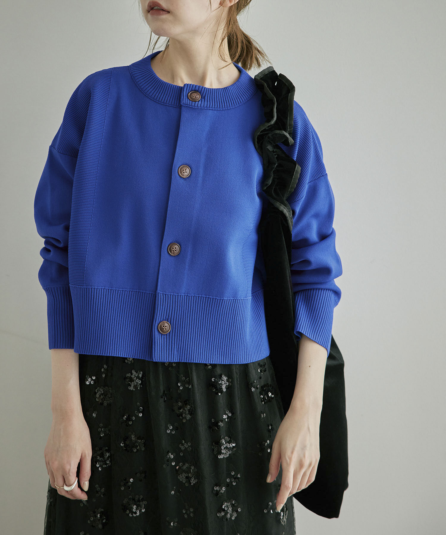 Rope&rsquo;Picnic「編み切り替えニットカーディガン」|カーディガン|