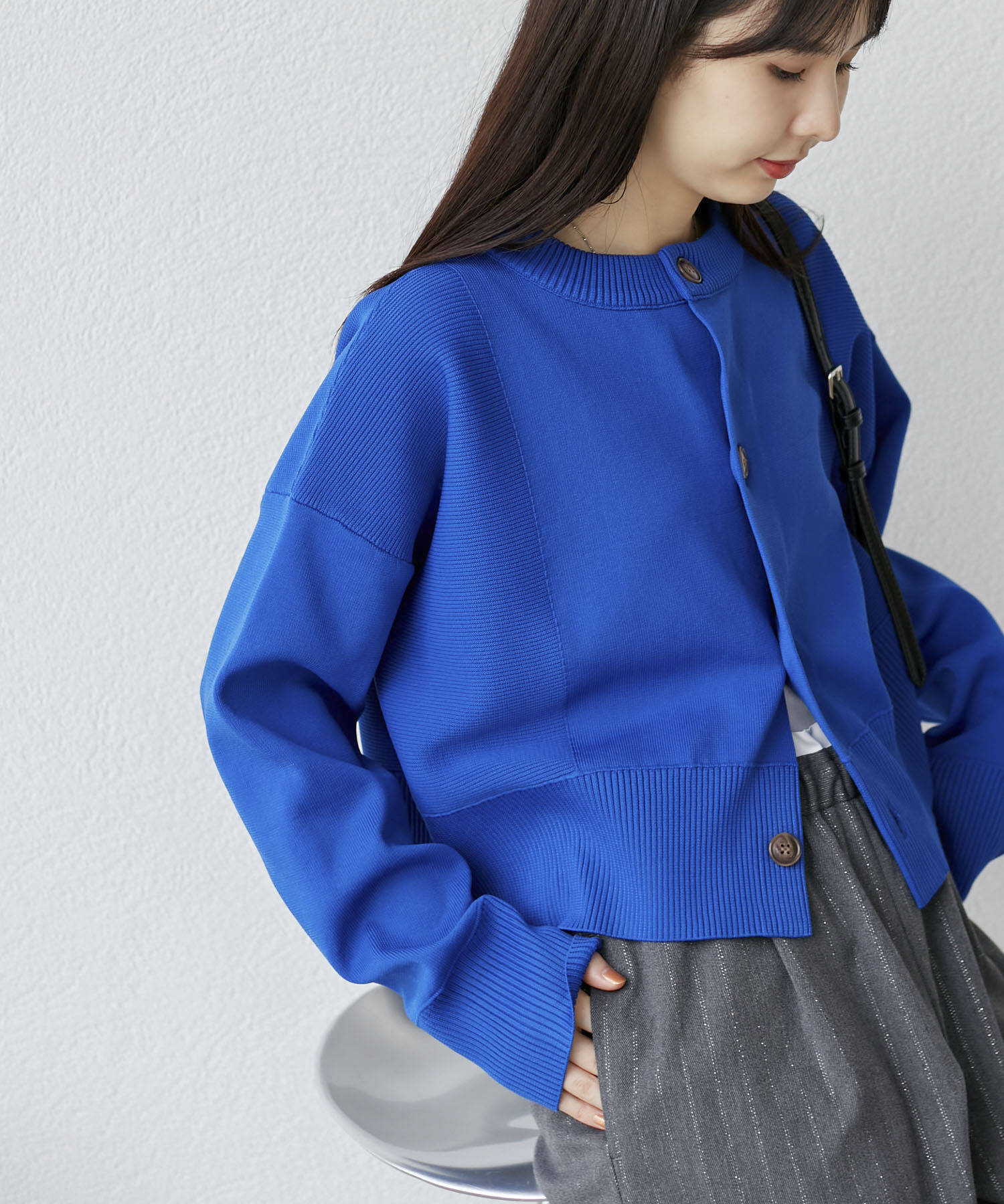 Rope&rsquo;Picnic「編み切り替えニットカーディガン」|カーディガン|