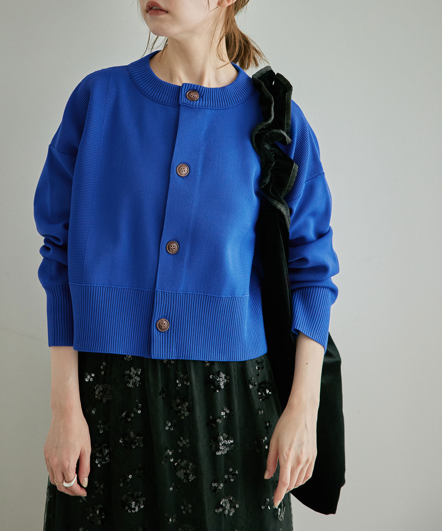 Rope&rsquo;Picnic「編み切り替えニットカーディガン」|カーディガン|