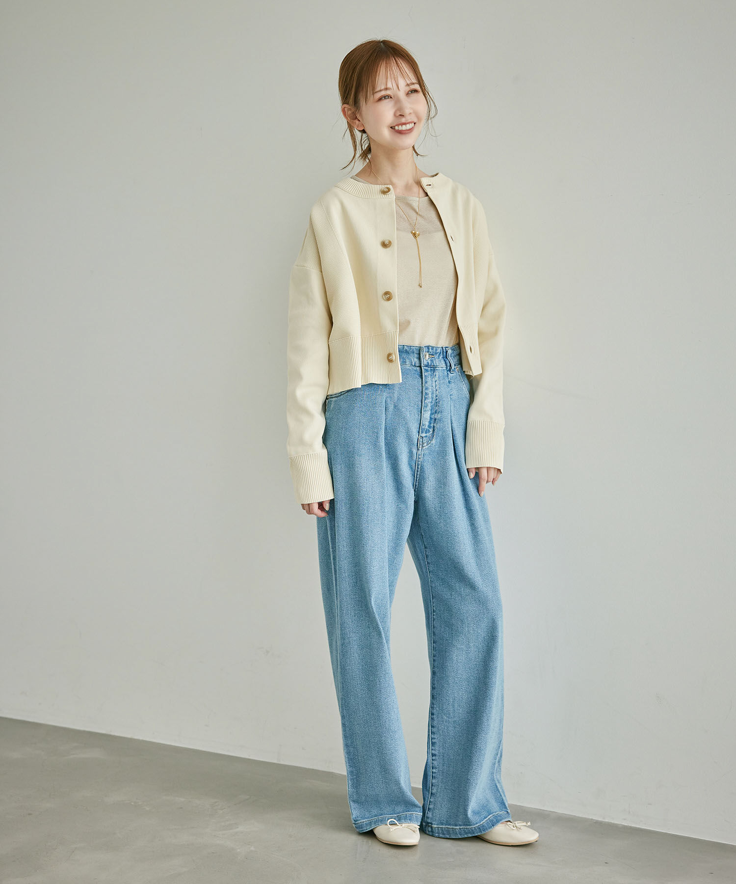 Rope&rsquo;Picnic「編み切り替えニットカーディガン」|カーディガン|