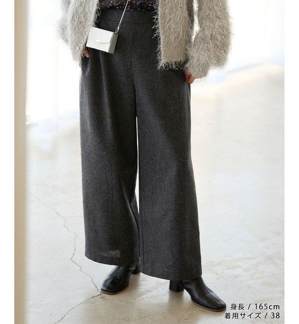 Rope&rsquo;Picnic「【3サイズ展開】きれいめイージーワイドパンツ」|チノ|グレー