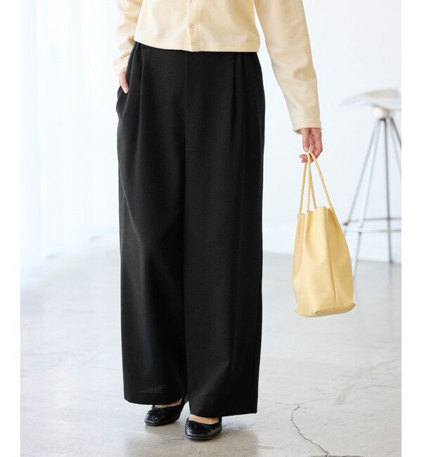 Rope&rsquo;Picnic「【3サイズ展開】きれいめイージーワイドパンツ」|チノ|