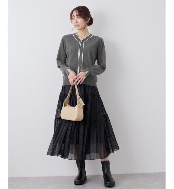 Rope&rsquo;Picnic「ライン入りニットカーディガン/保温」|カーディガン|