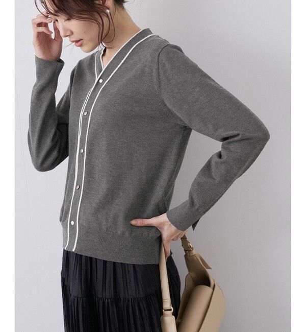 Rope&rsquo;Picnic「ライン入りニットカーディガン/保温」|カーディガン|