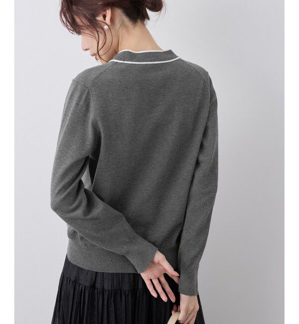 Rope&rsquo;Picnic「ライン入りニットカーディガン/保温」|カーディガン|