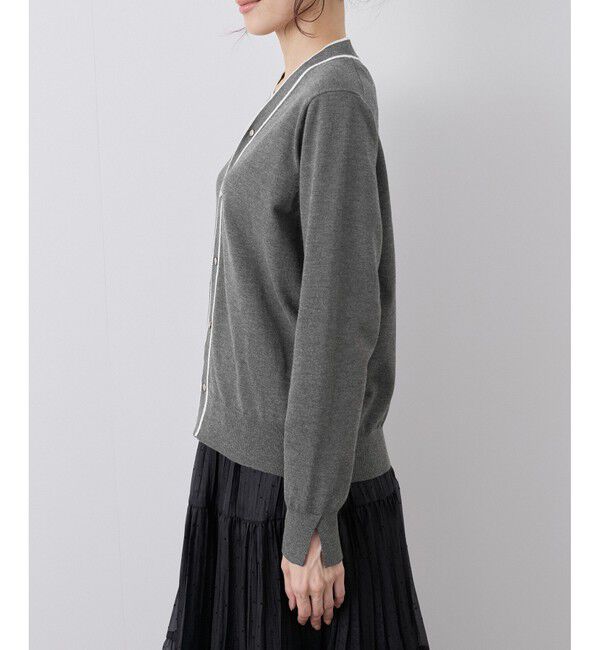 Rope&rsquo;Picnic「ライン入りニットカーディガン/保温」|カーディガン|