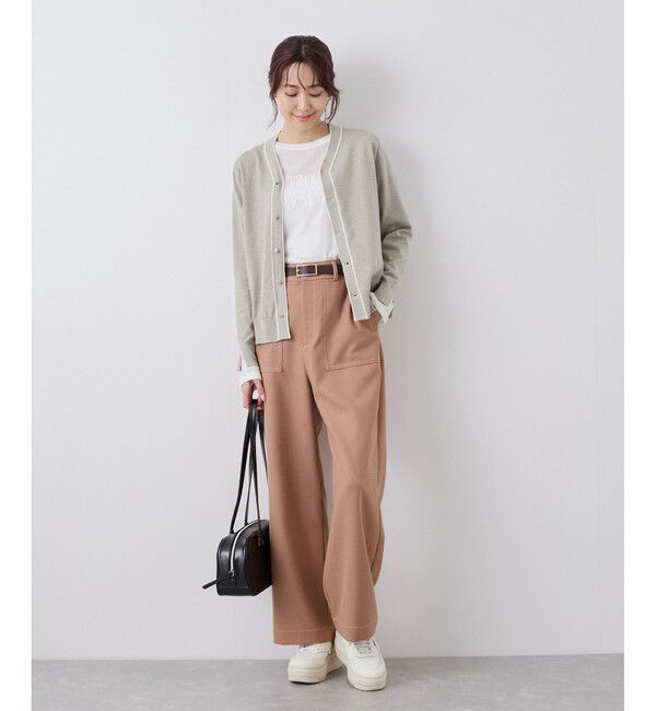 Rope&rsquo;Picnic「ライン入りニットカーディガン/保温」|カーディガン|