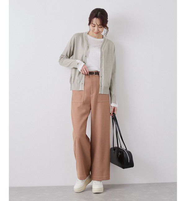 Rope&rsquo;Picnic「ライン入りニットカーディガン/保温」|カーディガン|