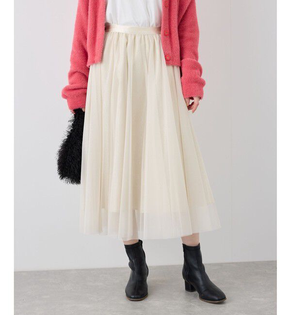 Rope&rsquo;Picnic「キラキラチュールスカート」|スカート|ベージュサブ