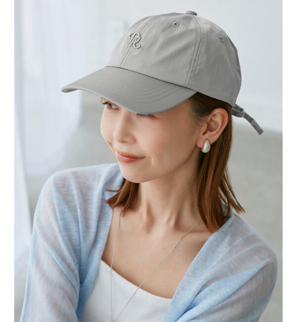ROPE PICNIC PASSAGE「シャイニーバックリボンキャップ/リンクコーデ」|キャップ・キャスケット|ライトグレー(08)