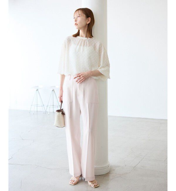 Rope&rsquo;Picnic「袖コンシャスドットシアーブラウス」|シャツ・ブラウス|