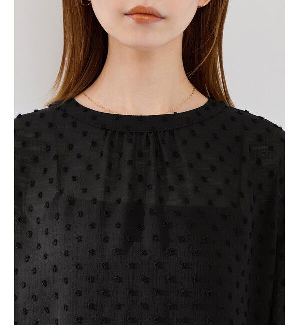 Rope&rsquo;Picnic「袖コンシャスドットシアーブラウス」|シャツ・ブラウス|