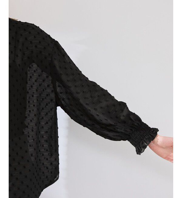 Rope&rsquo;Picnic「袖コンシャスドットシアーブラウス」|シャツ・ブラウス|