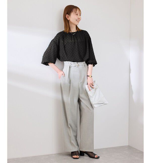 Rope&rsquo;Picnic「袖コンシャスドットシアーブラウス」|シャツ・ブラウス|
