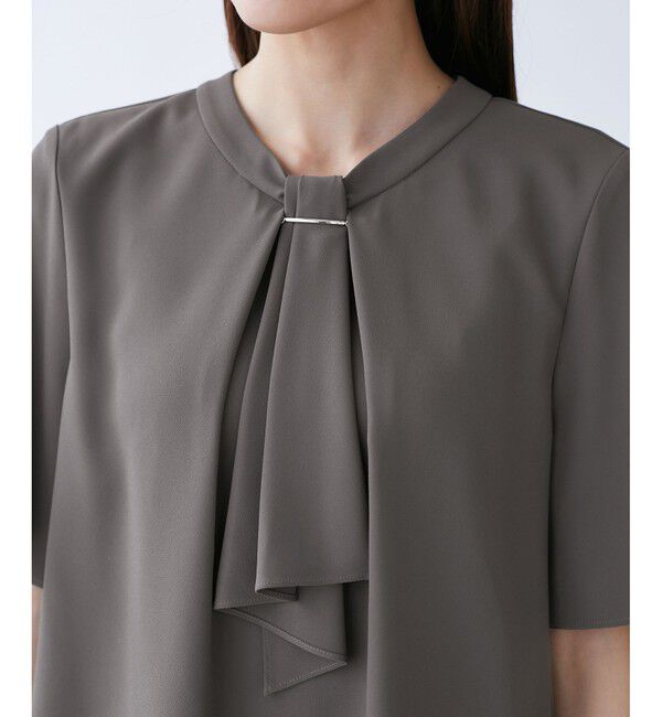 Rope&rsquo;Picnic「メタルパーツフロントフリルタイブラウス/通勤対応」|シャツ・ブラウス|