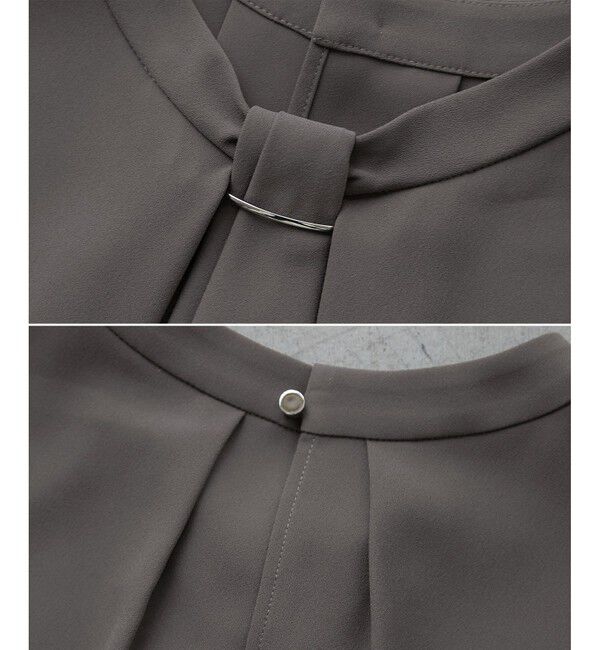 Rope&rsquo;Picnic「メタルパーツフロントフリルタイブラウス/通勤対応」|シャツ・ブラウス|