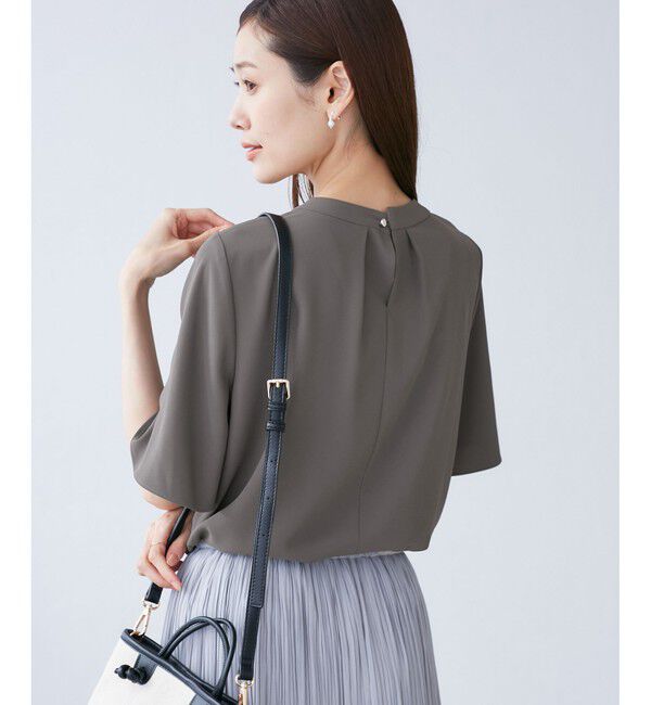 Rope&rsquo;Picnic「メタルパーツフロントフリルタイブラウス/通勤対応」|シャツ・ブラウス|