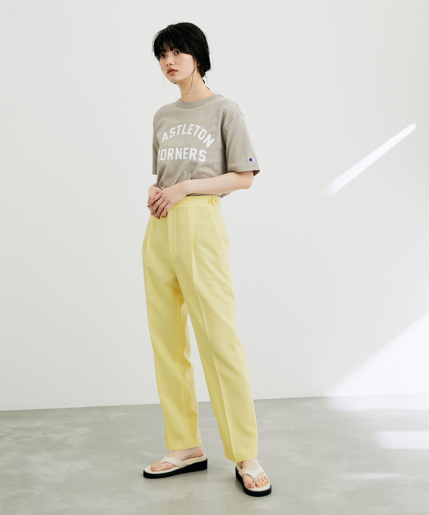 ADAM ET ROPE'「【サステナブル】スリムスラックス」|スラックス|