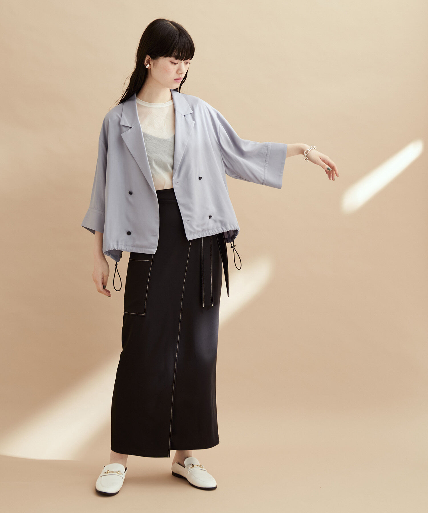 ADAM ET ROPE'「エプロンラップスカート」|スカート|