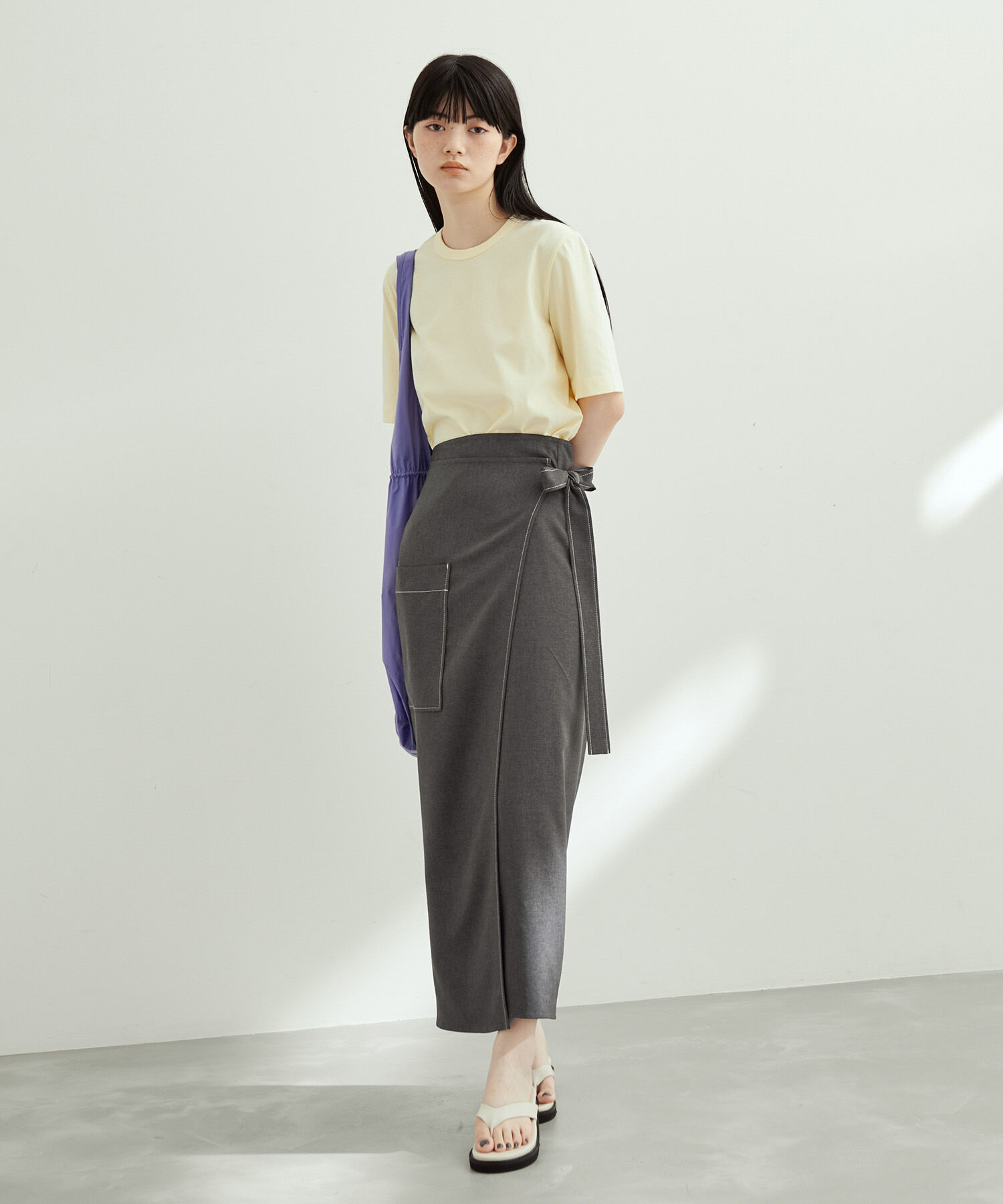 ADAM ET ROPE'「エプロンラップスカート」|スカート|