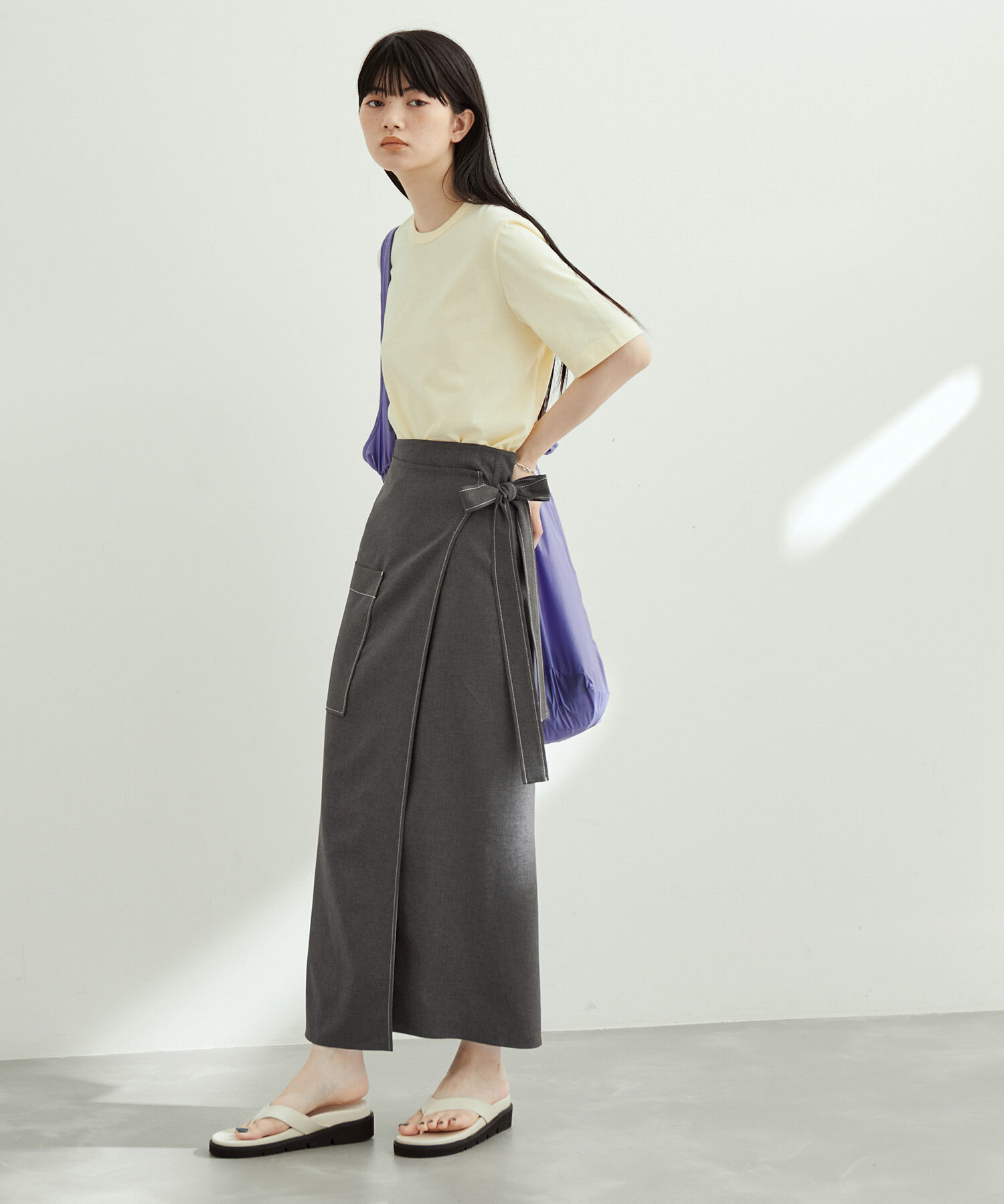 ADAM ET ROPE'「エプロンラップスカート」|スカート|