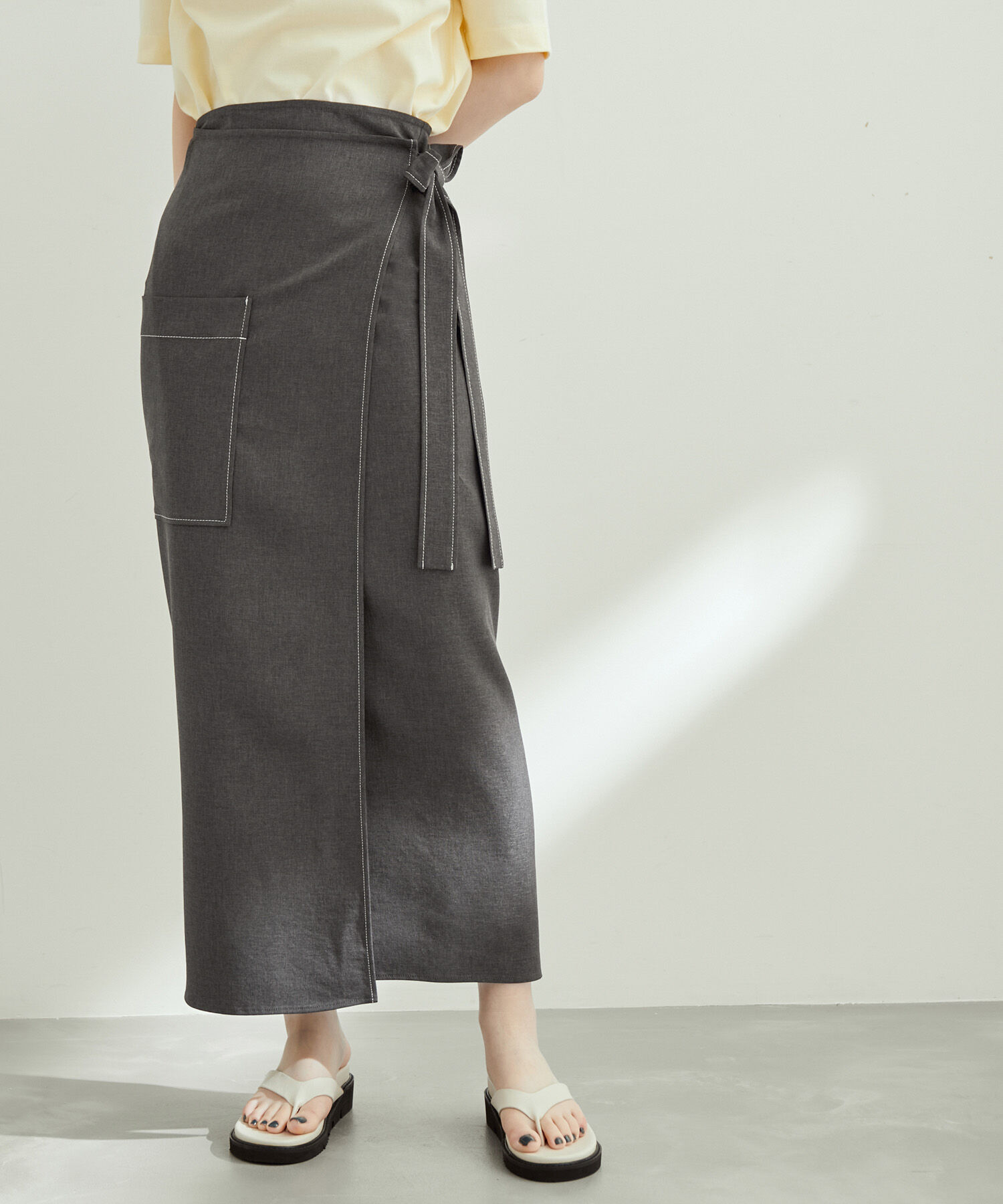 ADAM ET ROPE'「エプロンラップスカート」|スカート|